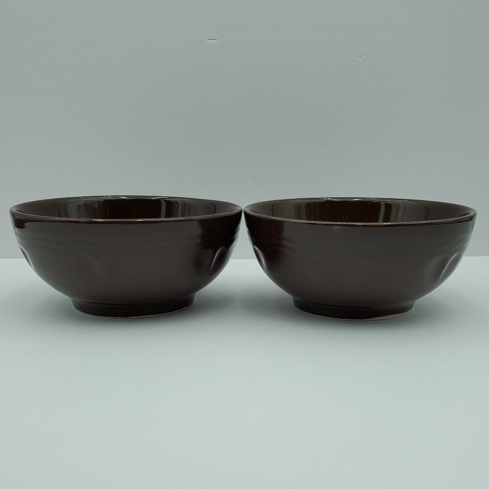 Todd English Gourmet Tuscan Chocolate Brown Soup Cereal Bowls